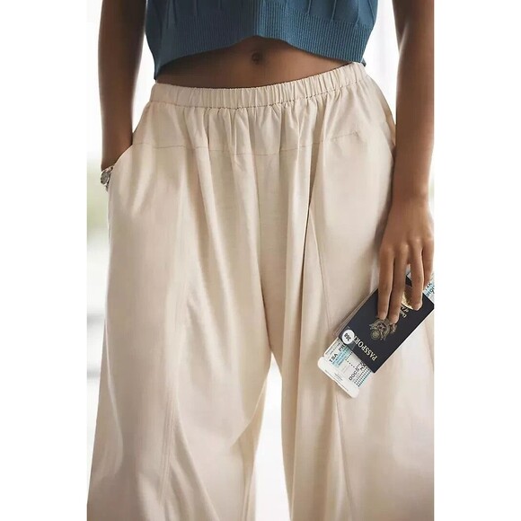 Daily Practice by Anthropologie Take Heart Capri Pants Wide Leg Pearl M 280805 - Picture 6 of 11